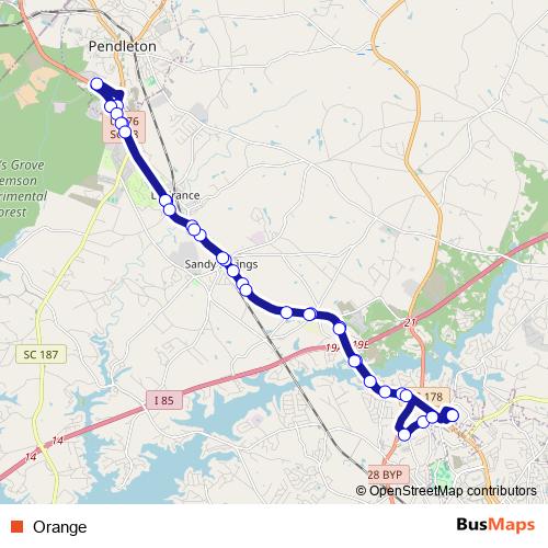 Orange bus Line Map