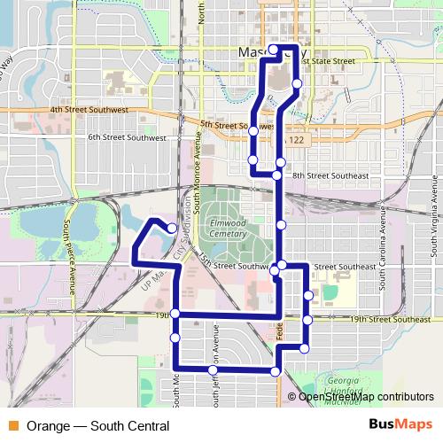 Orange bus Line Map