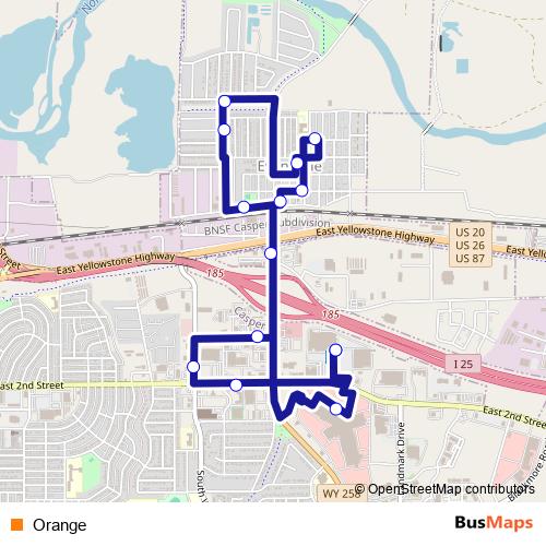 Orange bus Line Map