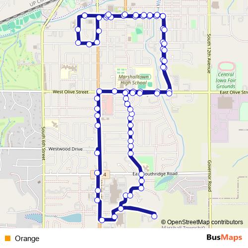 Orange bus Line Map