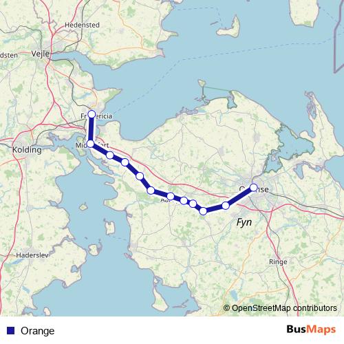 Orange bus Line Map