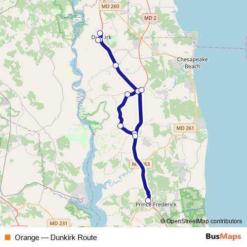 Orange bus Line Map