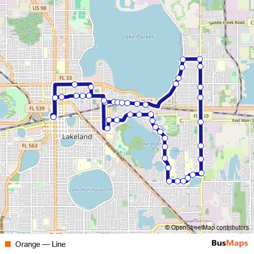 Orange bus Line Map