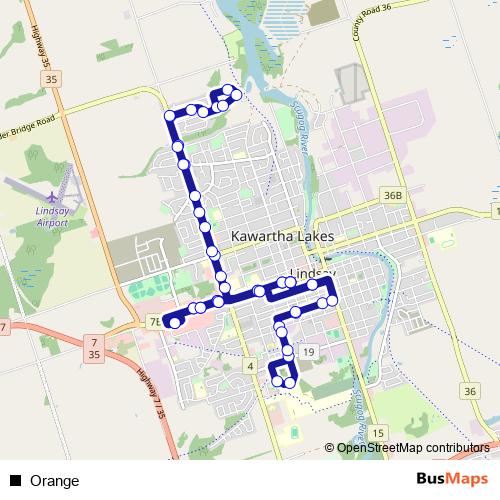 Orange bus Line Map