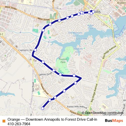 Orange bus Line Map