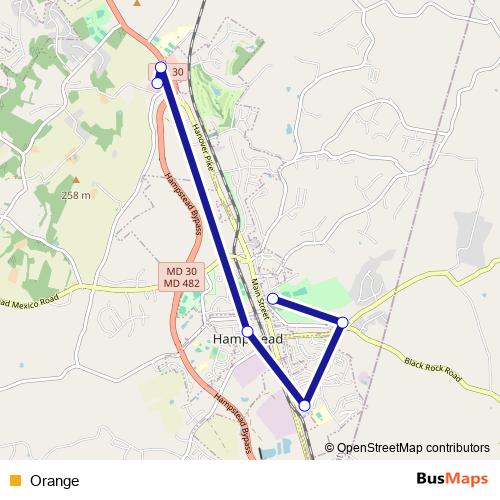 Orange bus Line Map