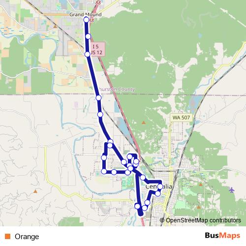 Orange bus Line Map