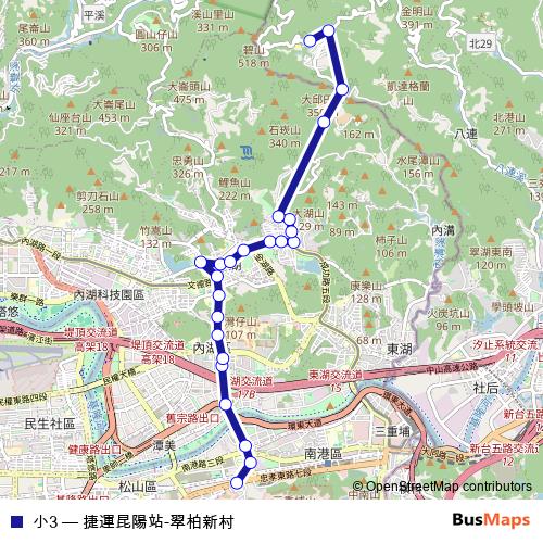 小3 bus Line Map