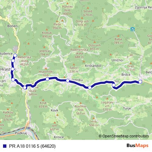 PR A18 0116 5 (64620) bus Line Map