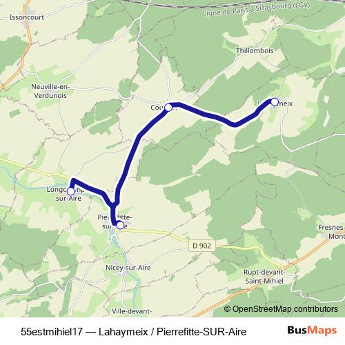55estmihiel17 bus Line Map