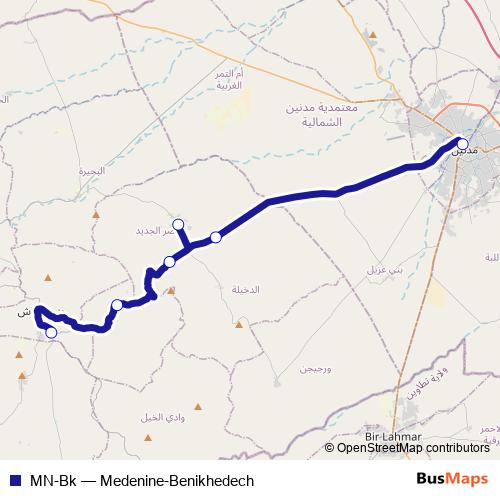 MN-Bk bus Line Map