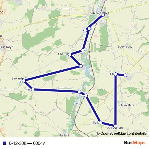 6-12-308 bus Line Map