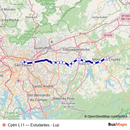 Cptm L11 rail Line Map