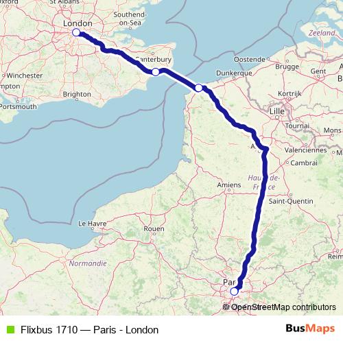Flixbus 1710 bus Line Map