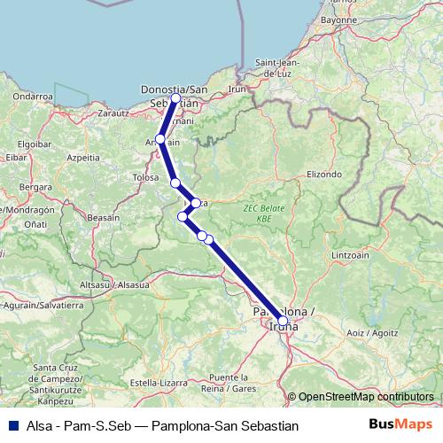 Alsa - Pam-S.Seb bus Line Map