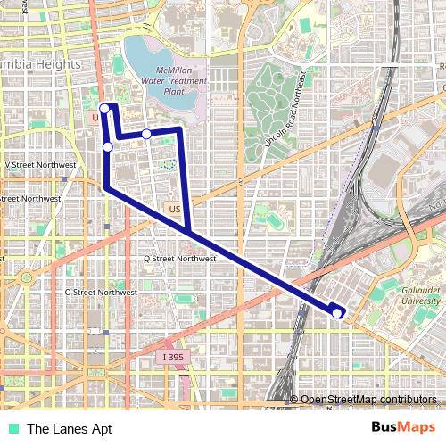 The Lanes Apt bus Line Map