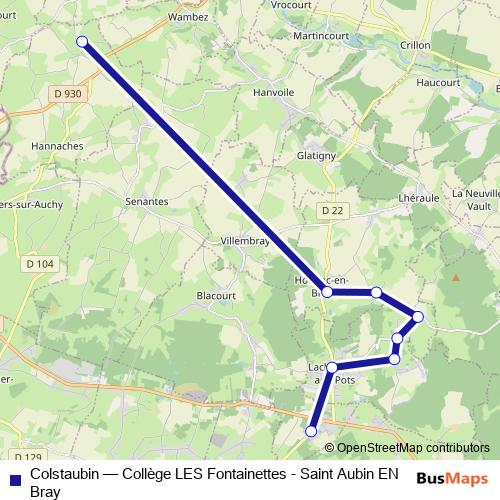 Colstaubin bus Line Map