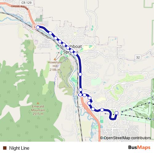 Night Line bus Line Map
