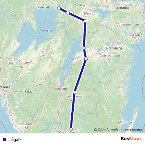 Tågab rail Line Map