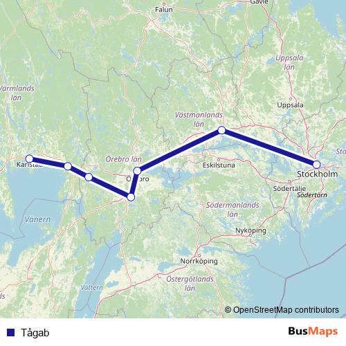 Tågab rail Line Map
