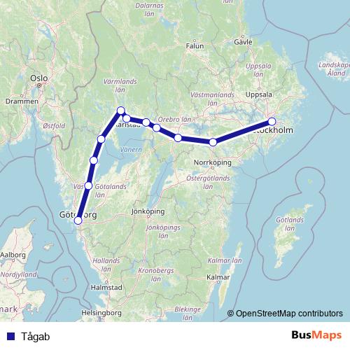 Tågab rail Line Map