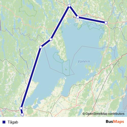 Tågab rail Line Map