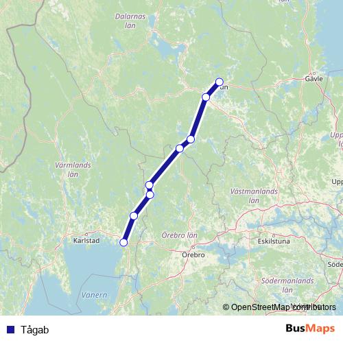 Tågab rail Line Map