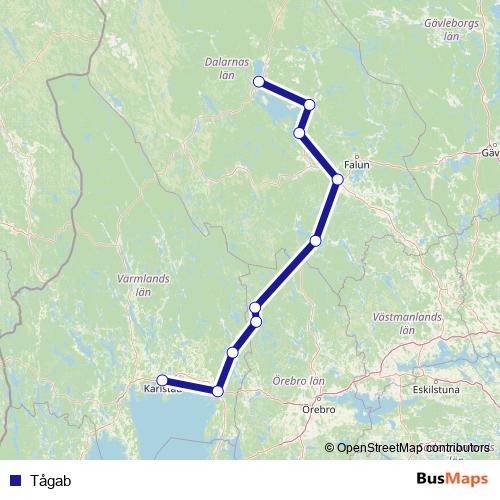Tågab rail Line Map