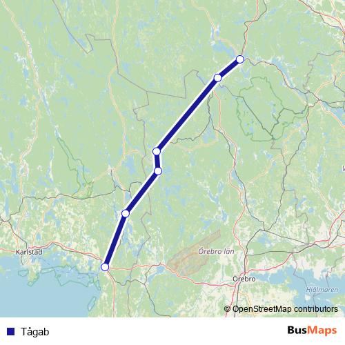 Tågab rail Line Map