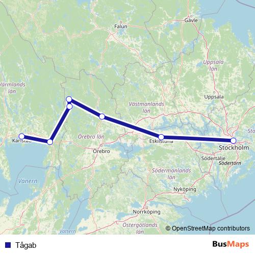 Tågab rail Line Map