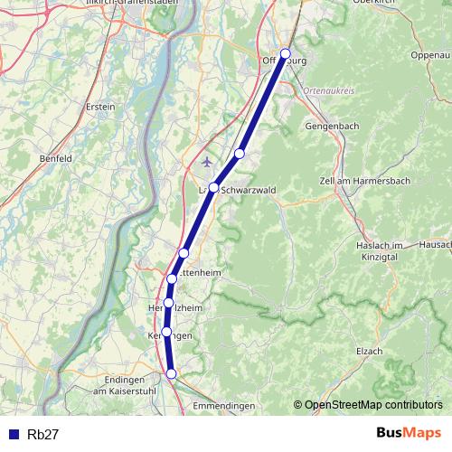 Rb27 bus Line Map