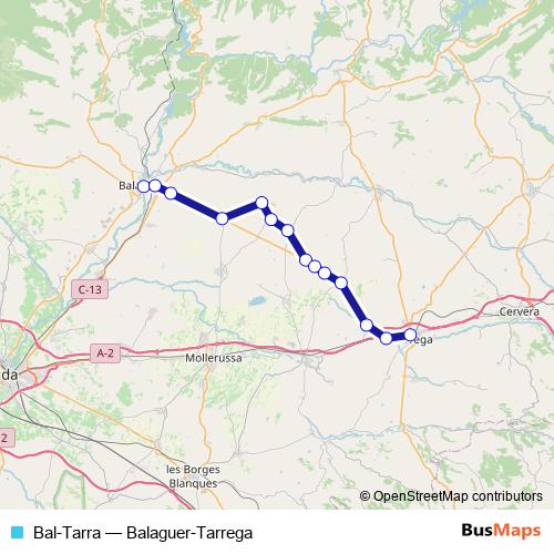 Bal-Tarra bus Line Map