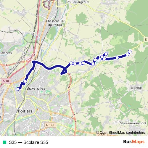 S35 bus Line Map