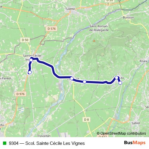 9304 bus Line Map