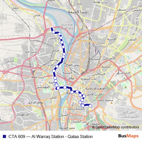 CTA 609 bus Line Map