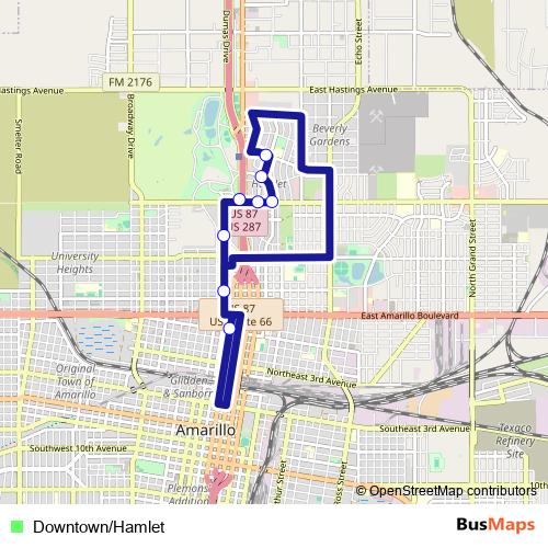 Downtown/Hamlet bus Line Map
