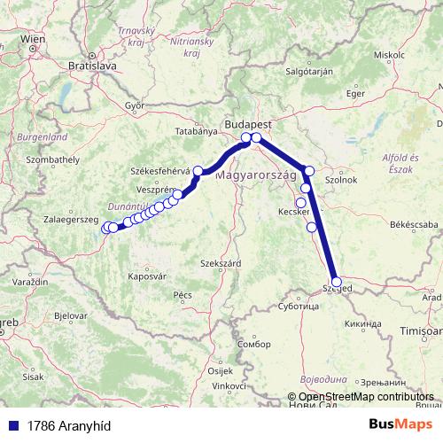 1786 Aranyhíd rail Line Map