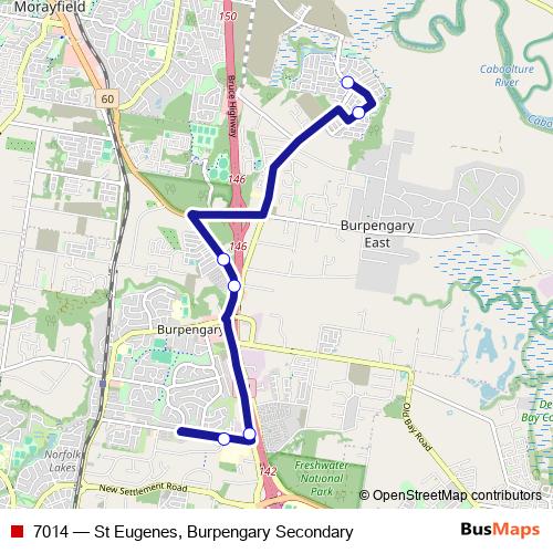 7014 bus Line Map