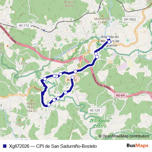 Xg872026 bus Line Map