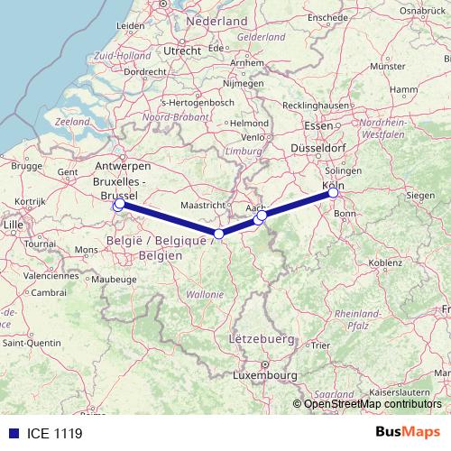 ICE 1119 rail Line Map