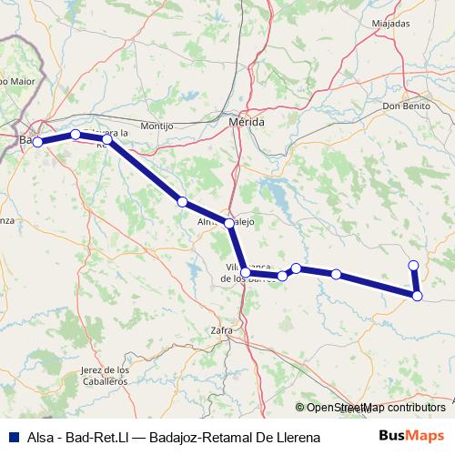 Alsa - Bad-Ret.Ll bus Line Map