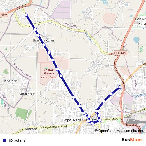 825stlup bus Line Map
