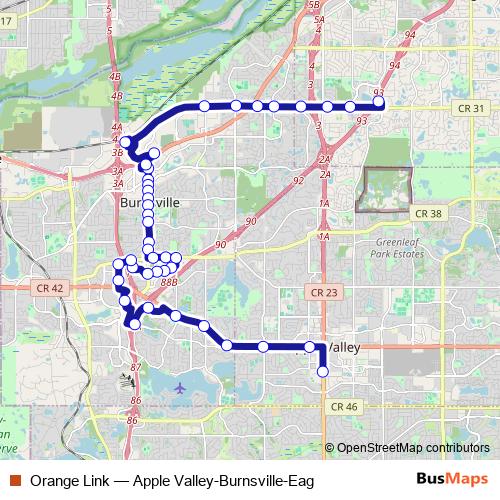 Orange Link bus Line Map