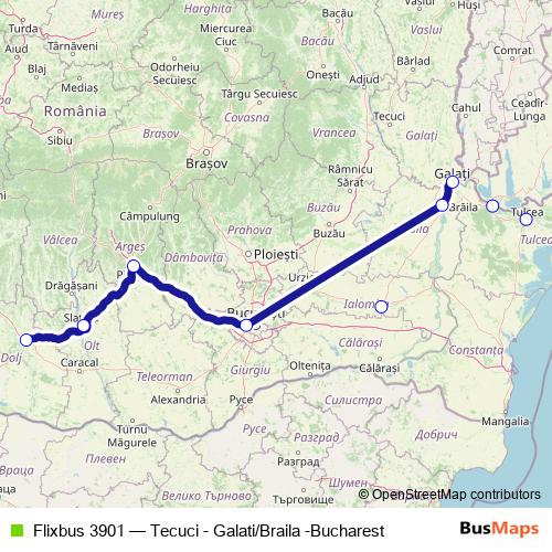 Flixbus 3901 bus Line Map