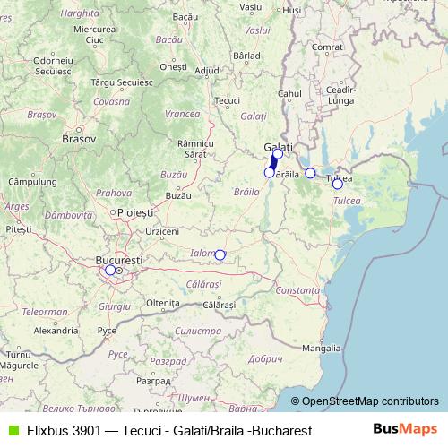 Flixbus 3901 bus Line Map