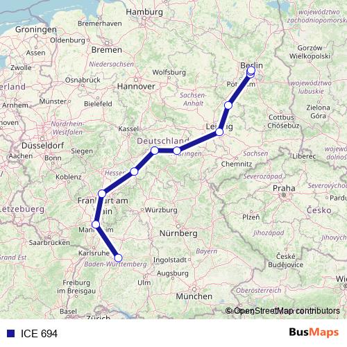 ICE 694 rail Line Map
