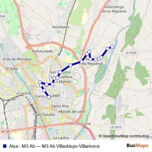 Alsa - M3 Ab bus Line Map