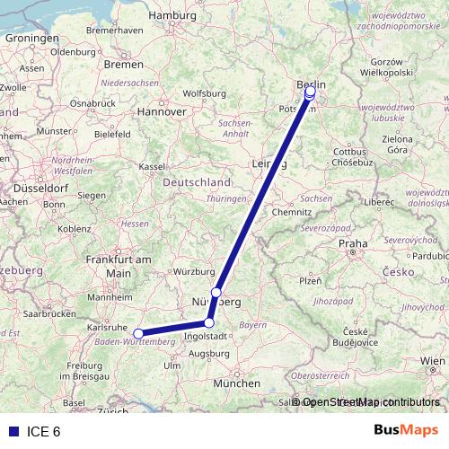 ICE 6 rail Line Map