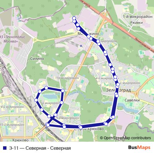 З-11 bus Line Map