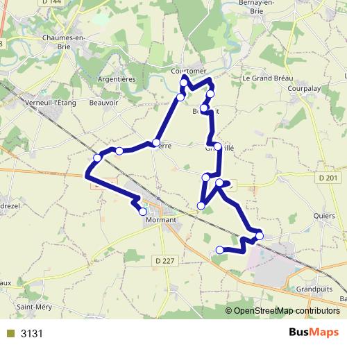 3131 bus Line Map